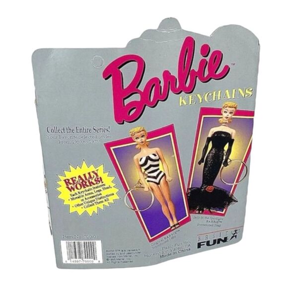 Retro 1995 Mattel Barbie Key Chain Original Barbie Swim Suite From Intro 1959 - Picture 5 of 5